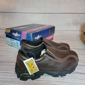 Nautilus Safety Footwear N1621 Sz: 6.5 M Work Shoes Women Slip On Brown Clogs
